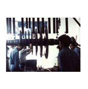 Steam power plant turbine blade in service vortex flaw detection